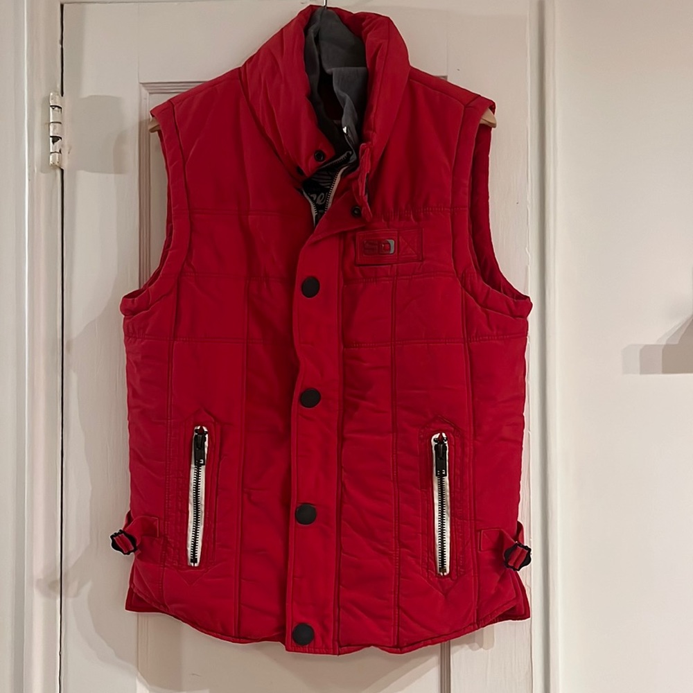 Superdry Men’s Red warm cozy puffy vest